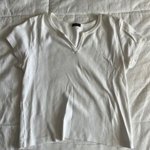 White Cropped Brandy Melville Top